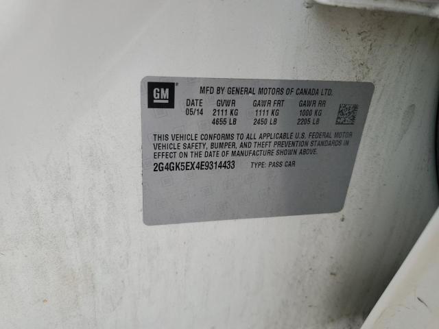 2G4GK5EX4E9314433 - 2014 BUICK REGAL 白色 照片 12