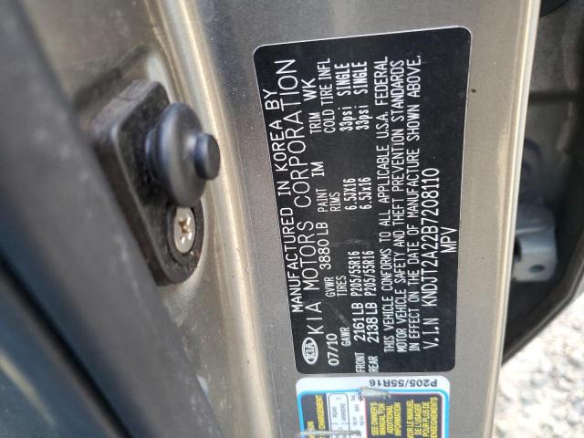 KNDJT2A22B7208110 - 2011 KIA SOUL !/+/S + GRAY photo 12