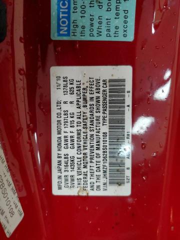 JHMZF1D62BS010108 - 2011 HONDA CR-Z EX წითელი ფოტო 13