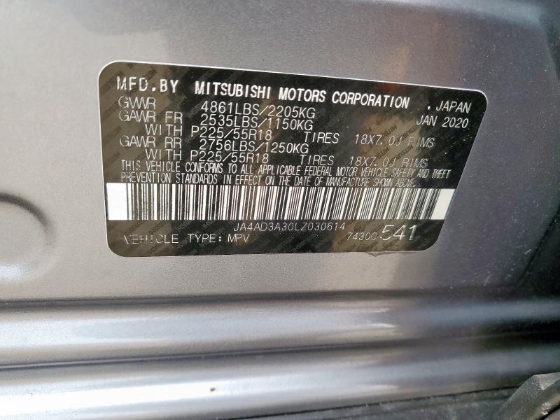JA4AD3A30LZ030614 - 2020 MITSUBISHI OUTLANDER SE 银色 照片 14