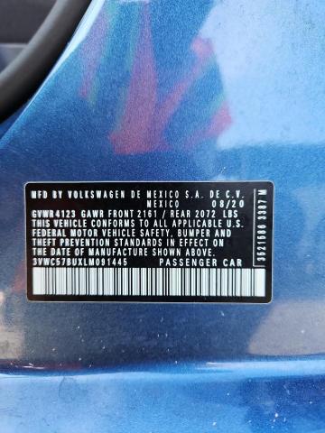 3VWC57BUXLM091445 - 2020 VOLKSWAGEN JETTA S BLUE photo 12