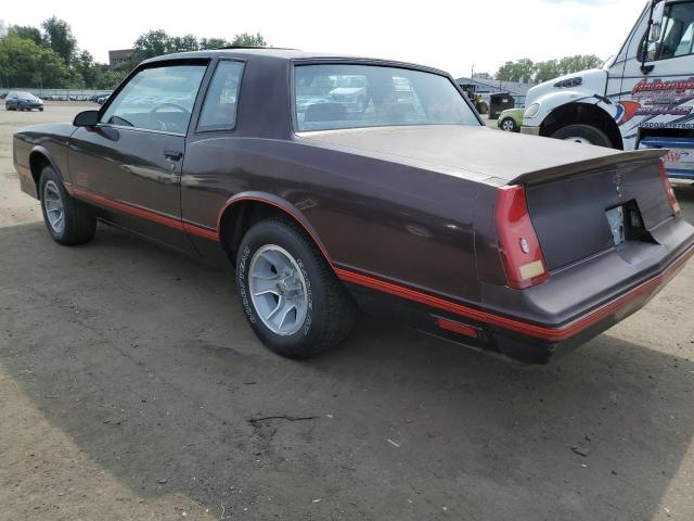 1G1GZ11G9HP110899 - 1987 CHEVROLET MONTECARLO BURGUNDY photo 2