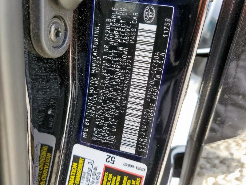 4T1G11AKXRU221771 - 2024 TOYOTA CAMRY SE NIGHT SHADE BLACK photo 13