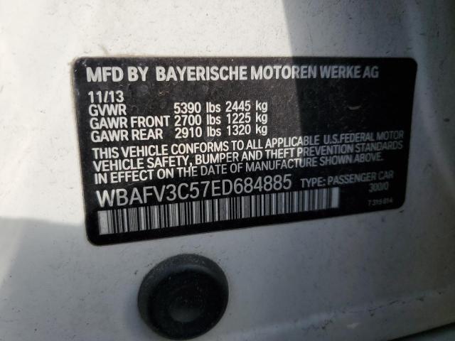 WBAFV3C57ED684885 - 2014 BMW 535 D XDRIVE WHITE photo 10