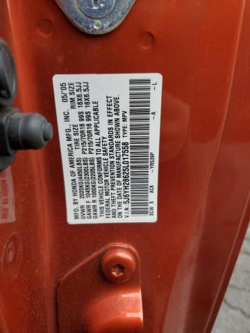 5J6YH28625L017558 - 2005 HONDA ELEMENT EX ORANGE photo 12