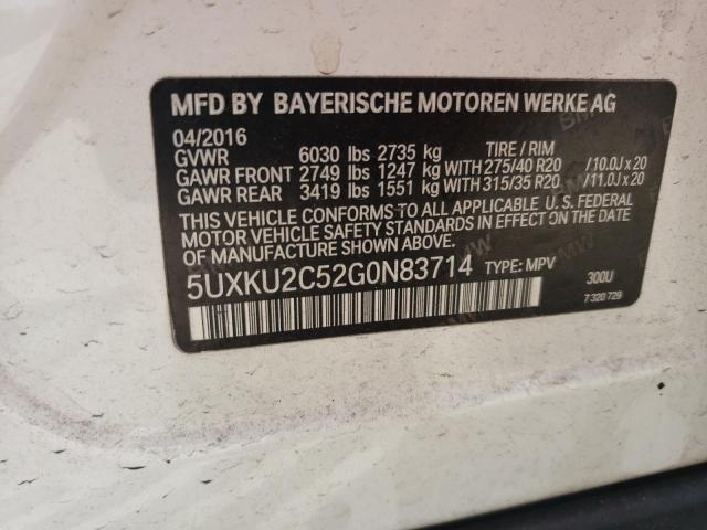 5UXKU2C52G0N83714 - 2016 BMW X6 XDRIVE35I WHITE photo 13