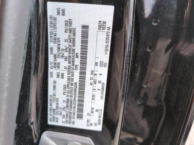 1FMCU9JD2HUD99226 - 2017 FORD ESCAPE TITANIUM 黑色 照片 12