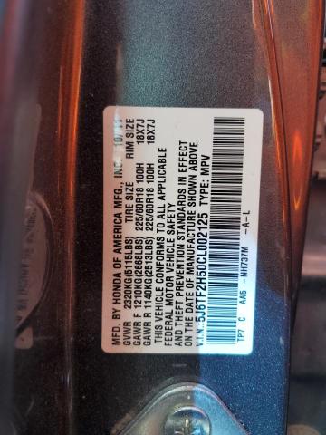 5J6TF2H50CL002125 - 2012 HONDA CROSSTOUR EXL ნაცრისფერი ფოტო 13