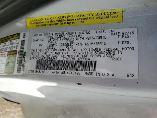 5TFTX4CN8FX066285 - 2015 TOYOTA TACOMA ACCESS CAB Blanco foto 12