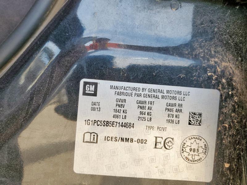 1G1PC5SB5E7144684 - 2014 CHEVROLET CRUZE LT BLACK photo 12