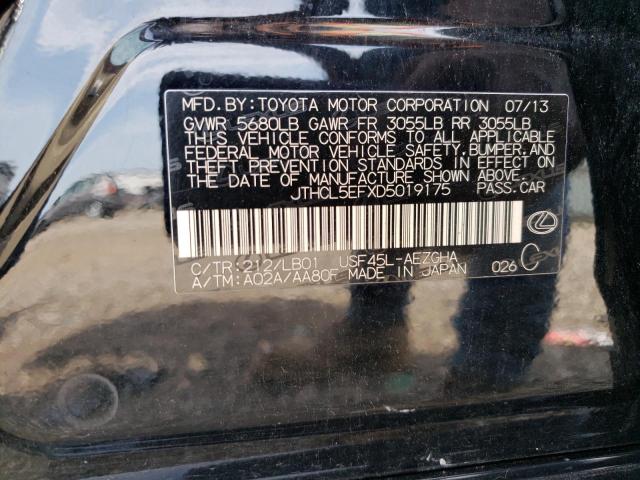 JTHCL5EFXD5019175 - 2013 LEXUS LS 460 Negro foto 13