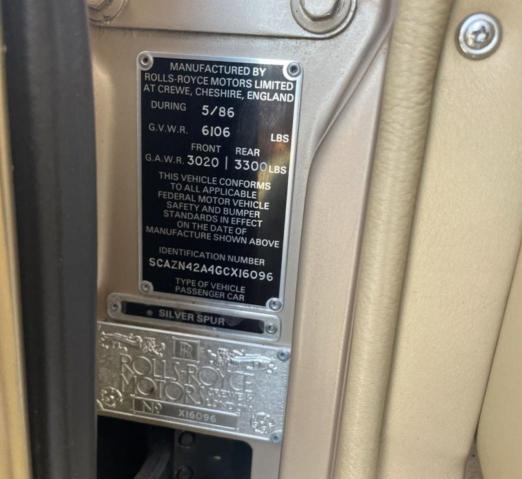 SCAZN42A4GCX16096 - 1986 ROLLS-ROYCE SILVER SPU BEIGE photo 10