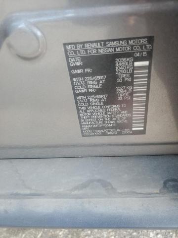 KNMAT2MT0FP551413 - 2015 NISSAN ROGUE S 灰色 照片 12