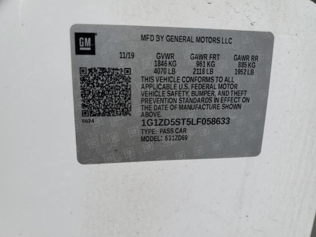 1G1ZD5ST5LF058633 - 2020 CHEVROLET MALIBU LT WHITE photo 12