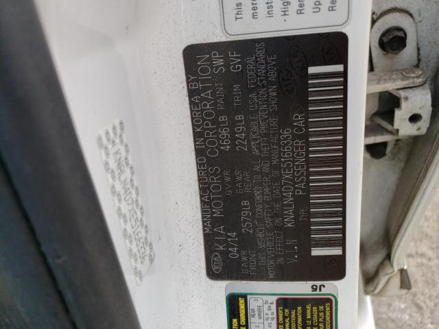 KNALN4D7XE5166336 - 2014 KIA CADENZA PREMIUM WHITE photo 12