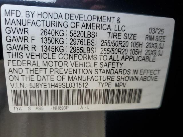 5J8YE1H49SL031512 - 2025 ACURA MDX TECHNOLOGY 黑色 照片 13
