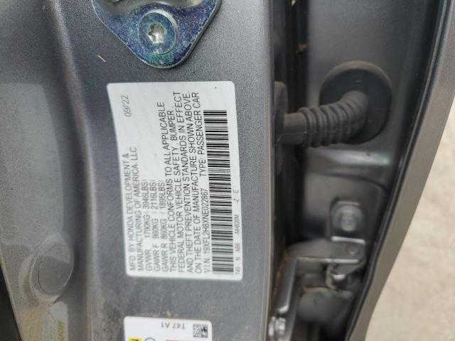 19XFL2H8XNE022867 - 2022 HONDA CIVIC SPORT ვერცხლისფერი ფოტო 13