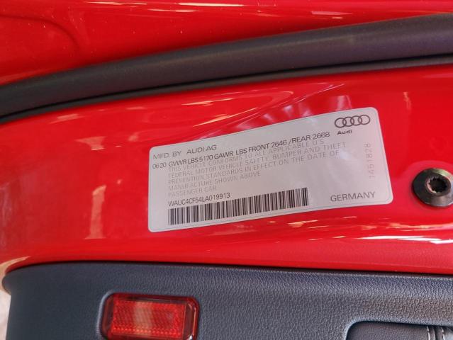 WAUC4CF54LA019913 - 2020 AUDI S5 PREMIUM PLUS 红色 照片 12