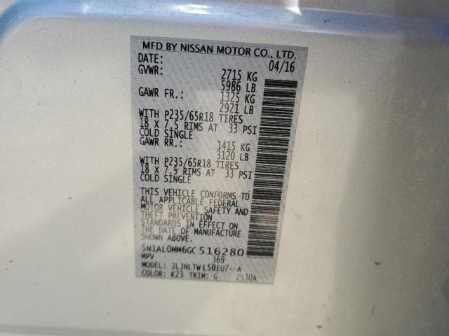 5N1AL0MM6GC516280 - 2016 INFINITI QX60 Gümüş foto 13