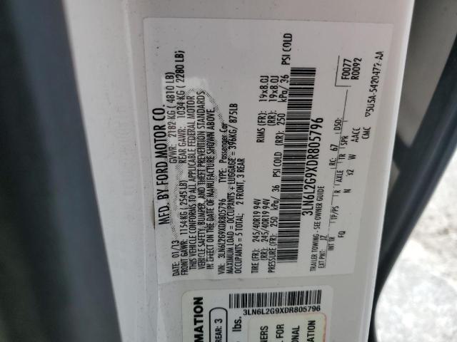 3LN6L2G9XDR805796 - 2013 LINCOLN MKZ CREAM photo 12