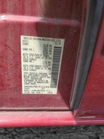 1N6AD0EV4BC411266 - 2011 NISSAN FRONTIER S RED photo 12