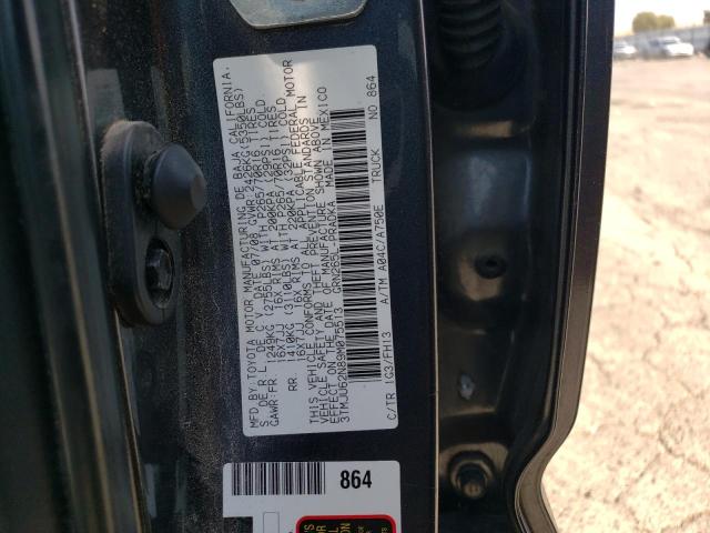 3TMJU62N89M075513 - 2009 TOYOTA TACOMA DOUBLE CAB PRERUNNER GRAY photo 12