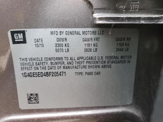 1G4GE5ED4BF205471 - 2011 BUICK LACROSSE CXS 灰色 照片 13