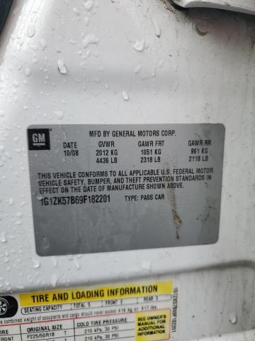 1G1ZK57B69F182201 - 2009 CHEVROLET MALIBU LTZ 白色 照片 12