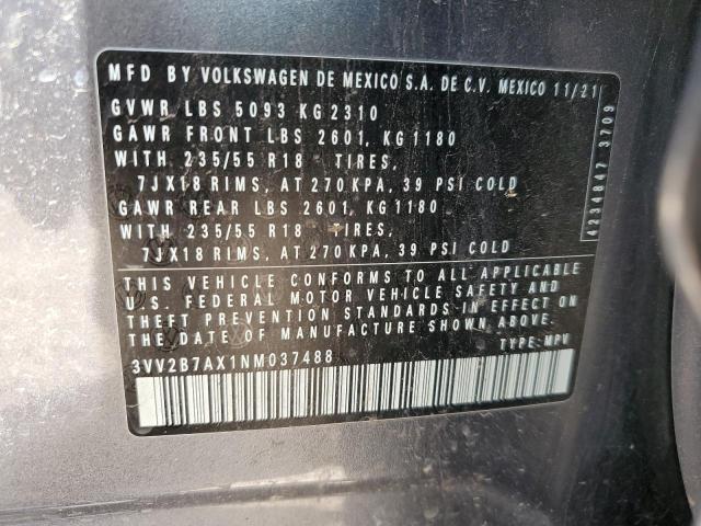 3VV2B7AX1NM037488 - 2022 VOLKSWAGEN TIGUAN SE فضي صورة 13