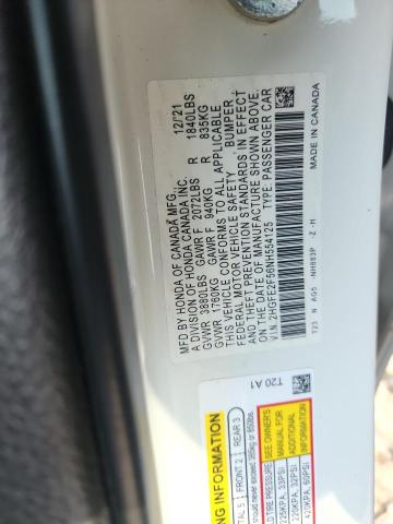 2HGFE2F56NH554125 - 2022 HONDA CIVIC SPORT WHITE photo 12