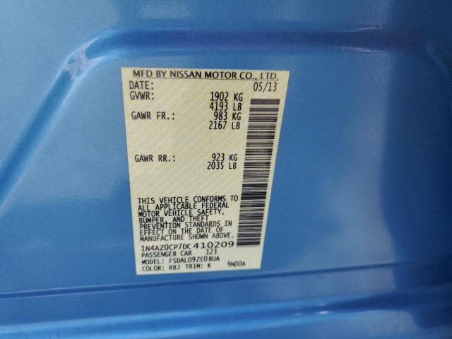 1N4AZ0CP7DC410209 - 2013 NISSAN LEAF S BLUE photo 12