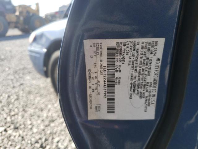 1FAHP55S64A167992 - 2004 FORD TAURUS SES BLUE photo 12