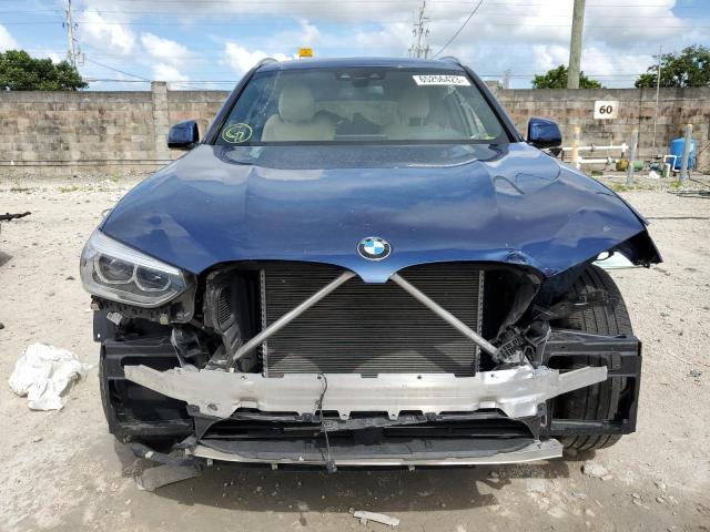 5UXTR7C57KLF28270 - 2019 BMW X3 3.0I SDRIVE30I BLUE photo 5