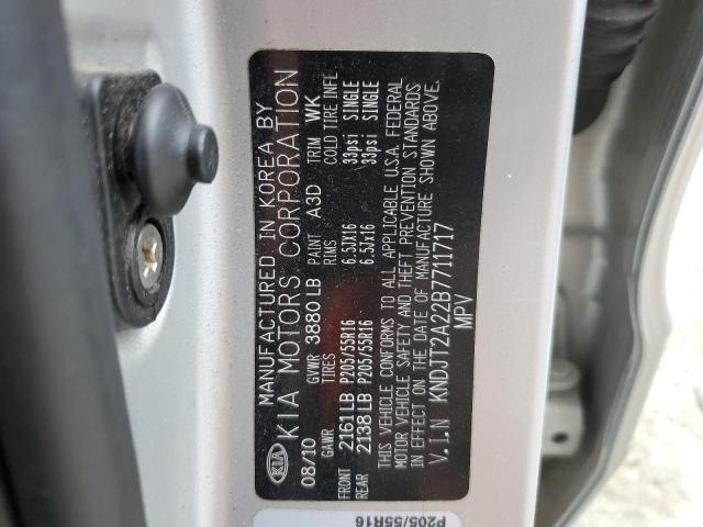 KNDJT2A22B7711717 - 2011 KIA SOUL + SILVER photo 12