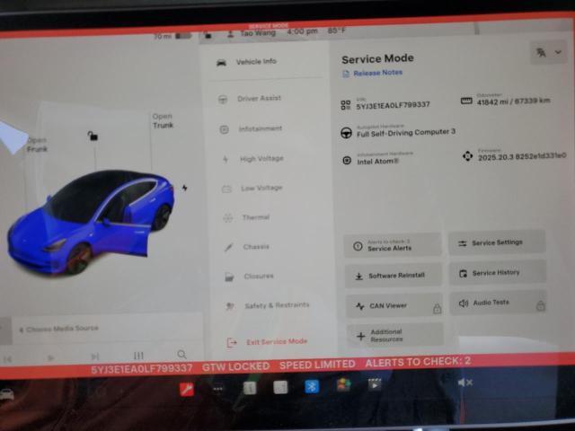 5YJ3E1EA0LF799337 - 2020 TESLA MODEL 3 ლურჯი ფოტო 9