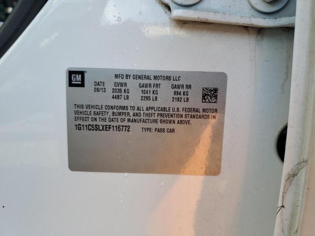 1G11C5SLXEF116772 - 2014 CHEVROLET MALIBU 1LT 白色 照片 13