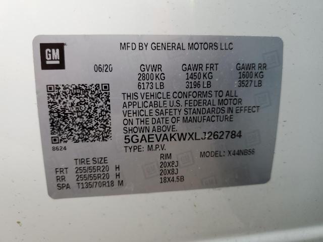 5GAEVAKWXLJ262784 - 2020 BUICK ENCLAVE ESSENCE 白色 照片 13