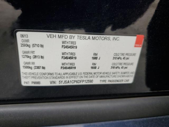 5YJSA1CP6DFP12590 - 2013 TESLA MODEL S 蓝色 照片 12