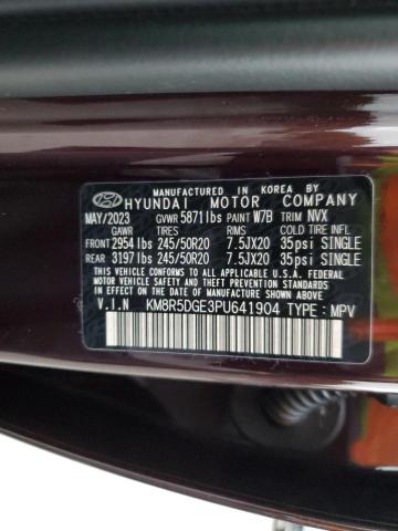 KM8R5DGE3PU641904 - 2023 HYUNDAI PALISADE LIMITED MAROON photo 14