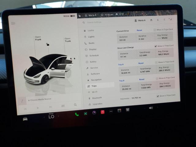 5YJ3E1EA2PF450136 - 2023 TESLA MODEL 3 Biały zdjęcie 9