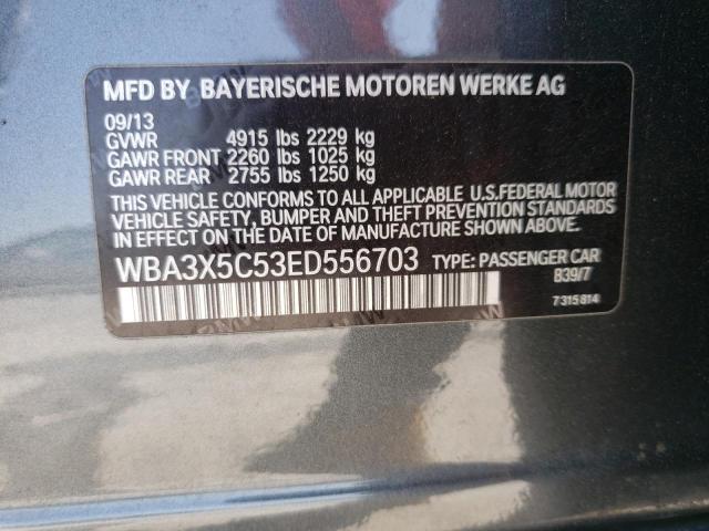 WBA3X5C53ED556703 - 2014 BMW 328 XIGT GRAY photo 12