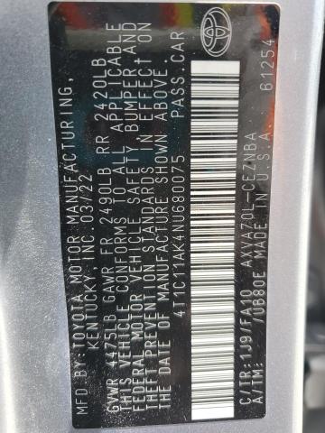 4T1C11AK4NU680075 - 2022 TOYOTA CAMRY LE Gümüş foto 13