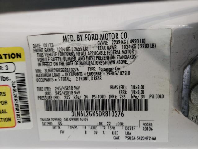 3LN6L2GK5DR810276 - 2013 LINCOLN MKZ TWO TONE photo 13