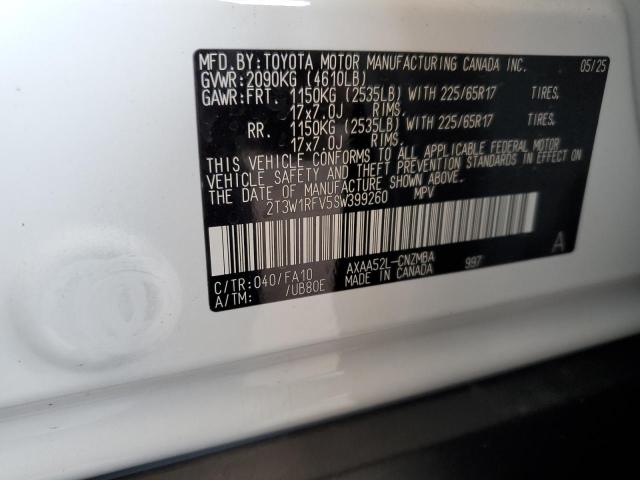 2T3W1RFV5SW399260 - 2025 TOYOTA RAV4 XLE WHITE photo 13