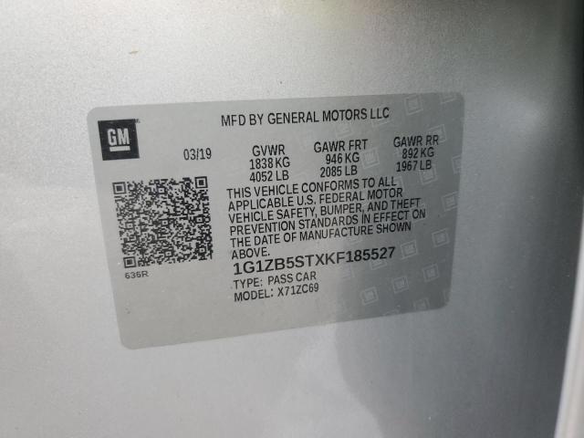 1G1ZB5STXKF185527 - 2019 CHEVROLET MALIBU LS Gümüş foto 13