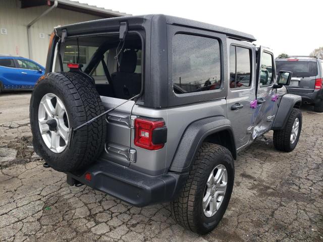 1C4HJXDG1MW523367 - 2021 JEEP WRANGLER U SPORT ნაცრისფერი ფოტო 4