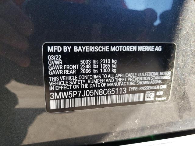 3MW5P7J05N8C65113 - 2022 BMW 330E GRAY photo 12