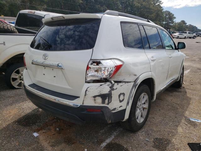 5TDZK3EH7DS135027 - 2013 TOYOTA HIGHLANDER BASE WHITE photo 4