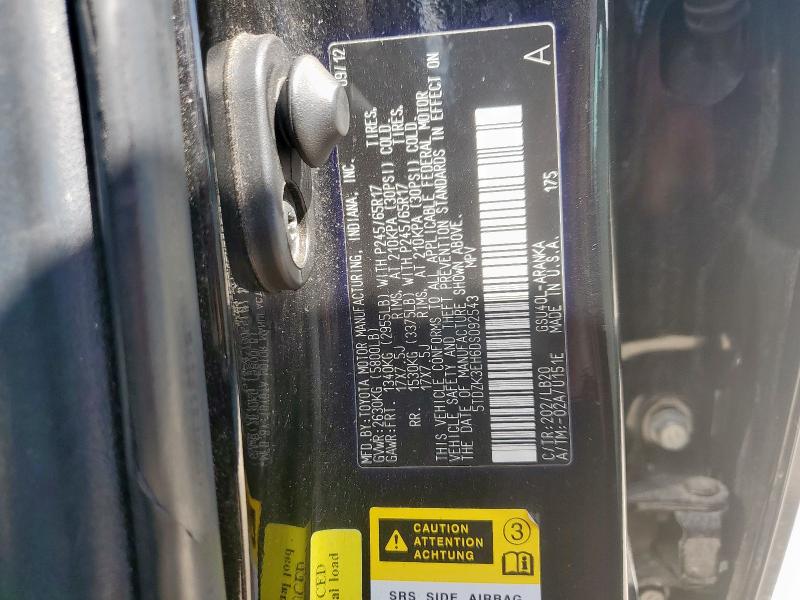 5TDZK3EH6DS092543 - 2013 TOYOTA HIGHLANDER BASE Қара фото 13