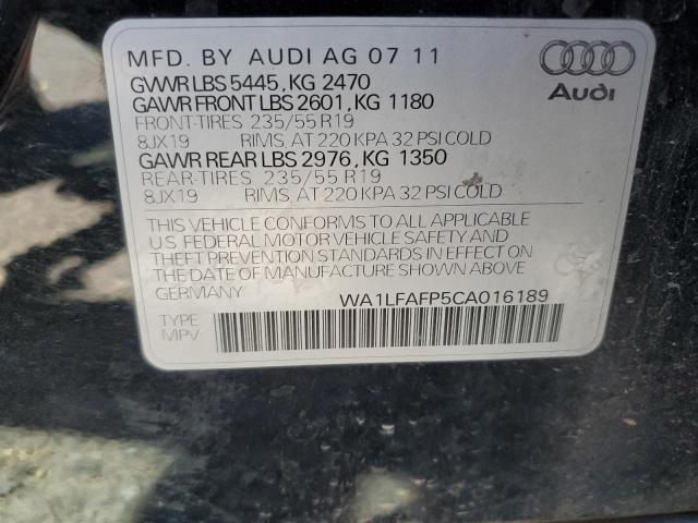 WA1LFAFP5CA016189 - 2012 AUDI Q5 PREMIUM PLUS 黑色 照片 13